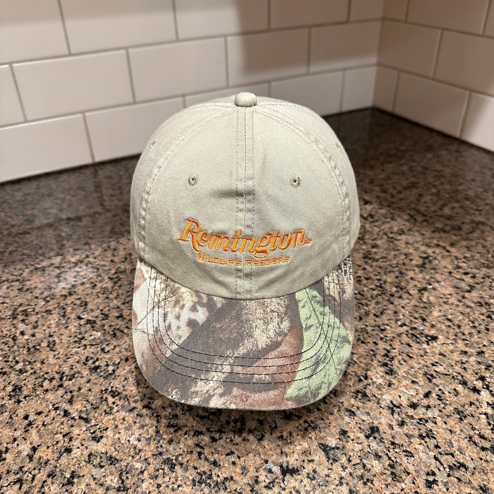 Remington Baseball Cap Wildlife Feeders Camo Khaki One Size Adjustable Hat